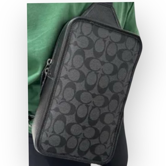 COACH SULLIVAN SHOULDER PACK  Dark Goth Signature Coated Canvas Leather … - Picture 6 of 16